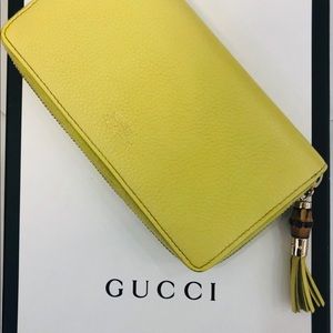 Gucci Bamboo Tassel zip around wallet